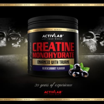 Activlab Creatine Monohydrate,300g,50 Portionen, Geschmack Schwarze Johannisbeere, Taurin, Kreatin Monohydrat, Kraft, Ausdauer, Pulver, Bodybuilder und Sportler,3xLabor getestet, nklusive Messbecher - 2