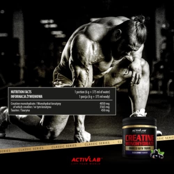 Activlab Creatine Monohydrate,300g,50 Portionen, Geschmack Schwarze Johannisbeere, Taurin, Kreatin Monohydrat, Kraft, Ausdauer, Pulver, Bodybuilder und Sportler,3xLabor getestet, nklusive Messbecher - 3