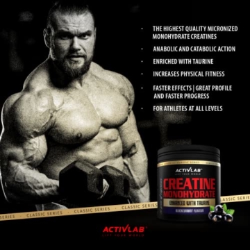 Activlab Creatine Monohydrate,300g,50 Portionen, Geschmack Schwarze Johannisbeere, Taurin, Kreatin Monohydrat, Kraft, Ausdauer, Pulver, Bodybuilder und Sportler,3xLabor getestet, nklusive Messbecher - 6