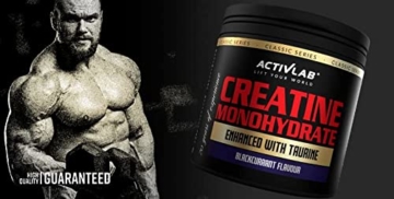 Activlab Creatine Monohydrate,300g,50 Portionen, Geschmack Schwarze Johannisbeere, Taurin, Kreatin Monohydrat, Kraft, Ausdauer, Pulver, Bodybuilder und Sportler,3xLabor getestet, nklusive Messbecher - 7