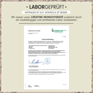 Creatin Monohydrat Pulver 1kg / 1000g reines Kreatin Monohydrat in mikronisierter Qualität - Creatine-Monohydrate optimal hochdosiert - Creatin-Pulver ohne Zusätze, 100% vegan, Vorrat für 292 Tage - 5