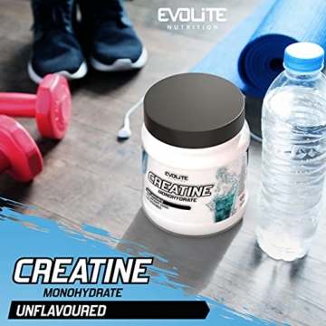 Evolite Nutrition Creatin Monohydrat 500 g - Flavour Kreatin Pulver - Creatine Monohydrate Pulver wie Pre Workout Booster - Kreatin Monohydrat - Geschmackspulver ohne Kalorien mit Taurin - 4