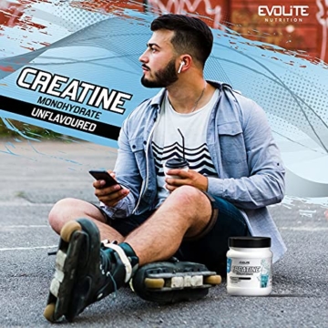 Evolite Nutrition Creatin Monohydrat 500 g - Flavour Kreatin Pulver - Creatine Monohydrate Pulver wie Pre Workout Booster - Kreatin Monohydrat - Geschmackspulver ohne Kalorien mit Taurin - 6