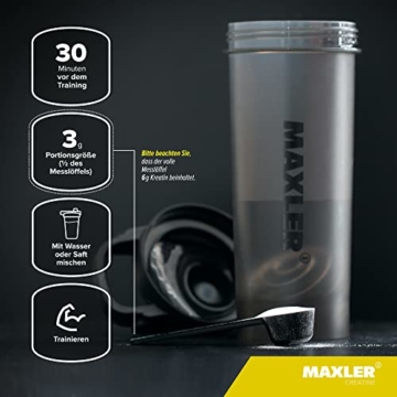 MAXLER 100% Creatine Monohydrate, 500g, Geschmacksneutral, Vegan, Kreatin Monohydrat, Creatin Pulver - 3